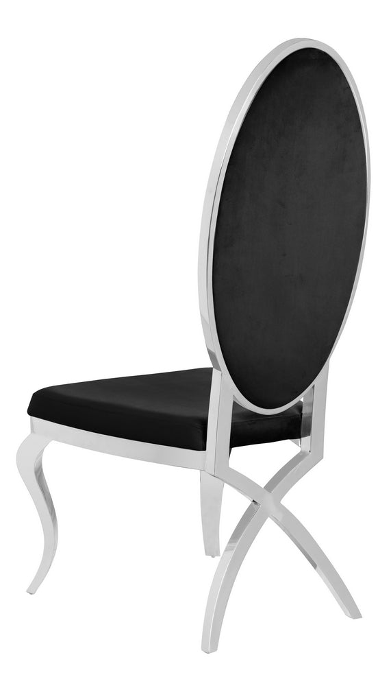 Alyse 2 Black Velvet/Silver Metal Side Chairs