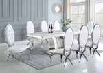Bellamy White Marble/Silver Metal 78" Dining Table