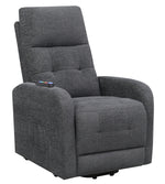 Amadea Charcoal Fabric Power Lift Massage Recliner