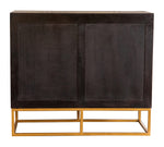 Amata Black Walnut Wood/Gold Finish Metal Accent Cabinet