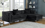 Amberly 2-Pc Black Fabric RAF Sectional Sofa