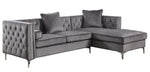 Amberly 2-Pc Gray Fabric RAF Sectional Sofa