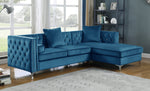 Amberly 2-Pc Teal Blue Fabric RAF Sectional