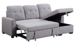 Amboise 2-Pc Light Gray Fabric Reversible Sectional with Sleeper