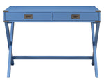 Amenia Blue Wood 2-Drawer Writing Desk