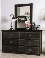 Ampelios Wire-Brushed Black Dresser Mirror