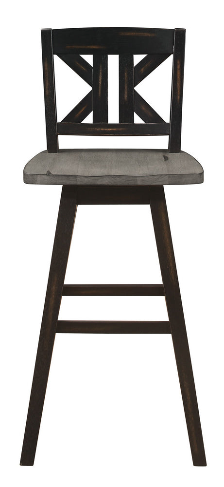 Amsonia 2 Black/Distressed Gray Wood Bar Chairs