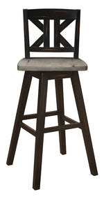 Amsonia 2 Black/Distressed Gray Wood Bar Chairs