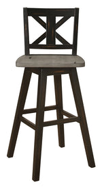 Amsonia 2 Distressed Gray/Black Wood Bar Chairs