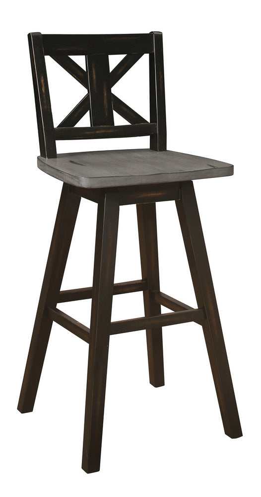 Amsonia 2 Distressed Gray/Black Wood Bar Chairs