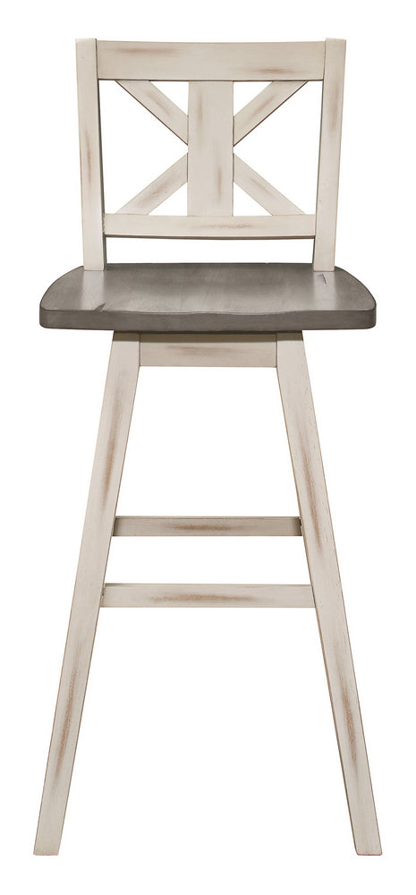 Amsonia 2 Distressed Gray/White Wood Bar Chairs