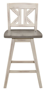 Amsonia 2 White/Distressed Gray Wood Bar Chairs