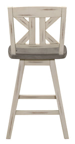 Amsonia 2 White/Distressed Gray Wood Bar Chairs