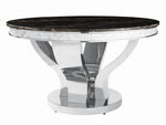 Anchorage 5-Pc Black Marble/Chrome Metal Dining Table Set