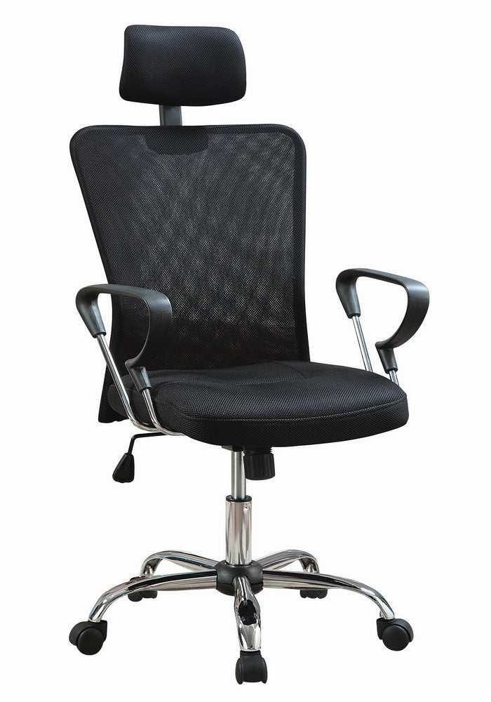 Andreina Black Mesh/Chrome Metal Adjustable Office Chair