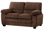 Andres 2-Pc Brown Plush Velvet Sofa Set