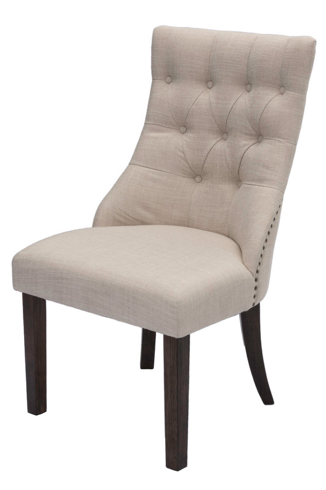 Anelie 2 Beige Fabric/Walnut Side Chairs