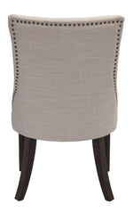 Anelie 2 Beige Fabric/Walnut Side Chairs