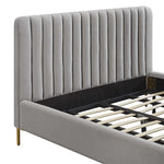 Angela Contemporary Grey Velvet Full Platform Bed