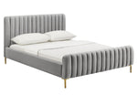 Angela Contemporary Grey Velvet Full Platform Bed