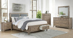 Anneke Wire-Brushed Warm Gray Wood King Bed