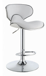 Ratna 2 White Leatherette/Chrome Adjustable Bar Stools