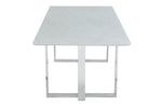 Annika White Glass/Chrome Finish Metal Dining Table