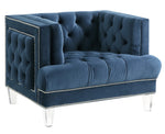 Ansario Blue Velvet Tufted Chair