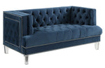 Ansario Blue Velvet Tufted Loveseat