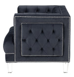 Ansario Charcoal Velvet Tufted Chair