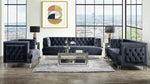 Ansario Charcoal Velvet Tufted Loveseat