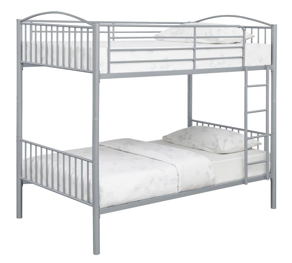 Anson Silver Finish Steel Twin/Twin Bunk Bed