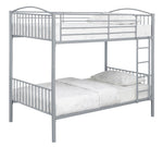 Anson Silver Finish Steel Twin/Twin Bunk Bed