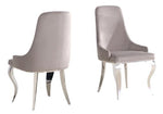Antoine 2 Grey Velvet/Chrome Finish Metal Side Chairs