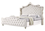 Antonella Ivory/Camel Velvet Cal King Bed (Oversized)