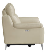 Antonio Beige Top Grain Leather Power Recliner