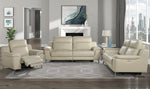 Antonio Beige Top Grain Leather Power Recliner