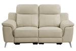 Antonio Beige Top Grain Leather Power Recliner Loveseat