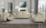 Antonio Beige Top Grain Leather 2-Seat Power Recliner Sofa