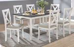 Anya 7-Pc White/Gray Wood Dining Table Set