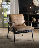 Anzan Berham Chestnut Top Grain Leather Accent Chair