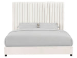 Arabelle White Velvet Queen Platform Bed