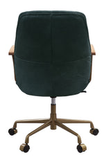 Argrio Dark Green Top Grain Leather Office Chair