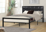 Ario Black Faux Leather/Metal Queen Platform Bed