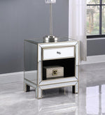 Aristotle Mirrored End Table with Shelf