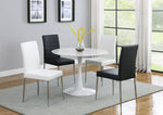 Arkell White Faux Marble/Metal Round Dining Table