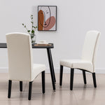 Art 2 Eggshell Faux Leather/Wood Side Chairs