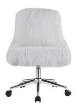 Arundell White Faux Fur/Chrome Office Chair