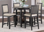 Asher 2 Beige Fabric/Black Wood Counter Height Chairs