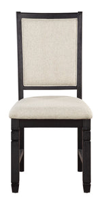 Asher 2 Beige Fabric/Black Wood Side Chairs